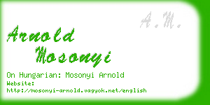 arnold mosonyi business card